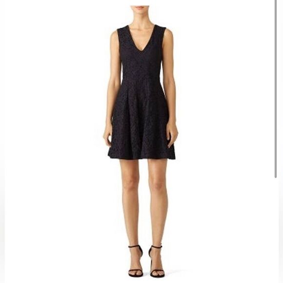 Derek Lam 10 Crosby Blue Lace Fit and Flare Skater Dress Size 4 - Picture 2 of 10